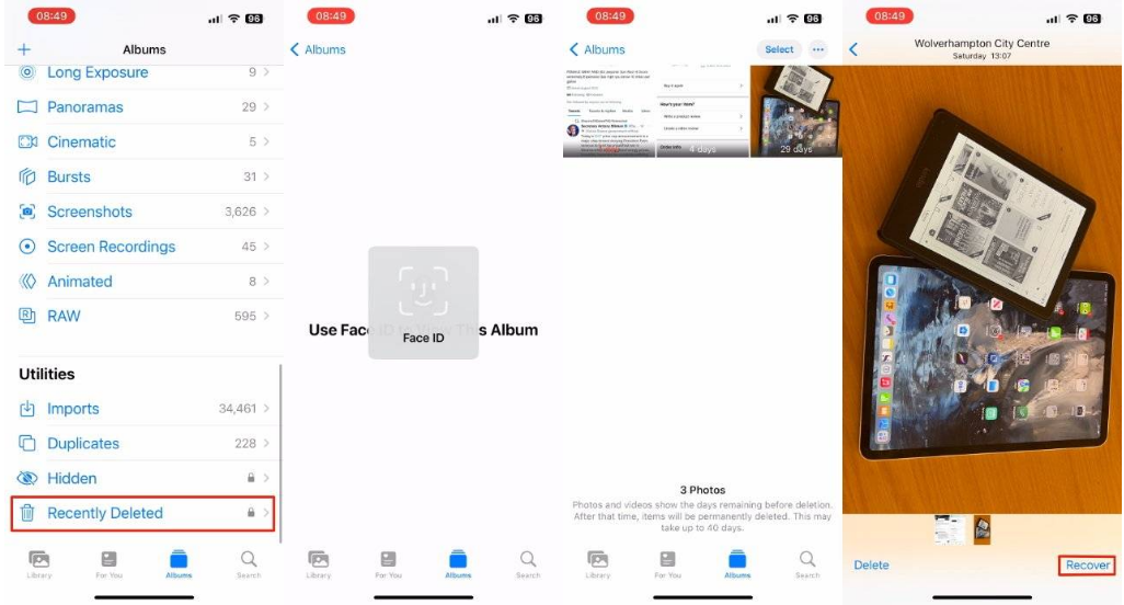 北大镇苹果14维修分享 iPhone14 上恢复已删除的照片 